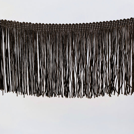 10cm Dark Brown Silky Soft Rayon Cut Fringe