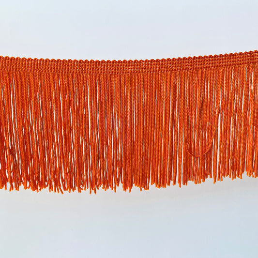 10cm Orange Silky Soft Rayon Cut Fringe