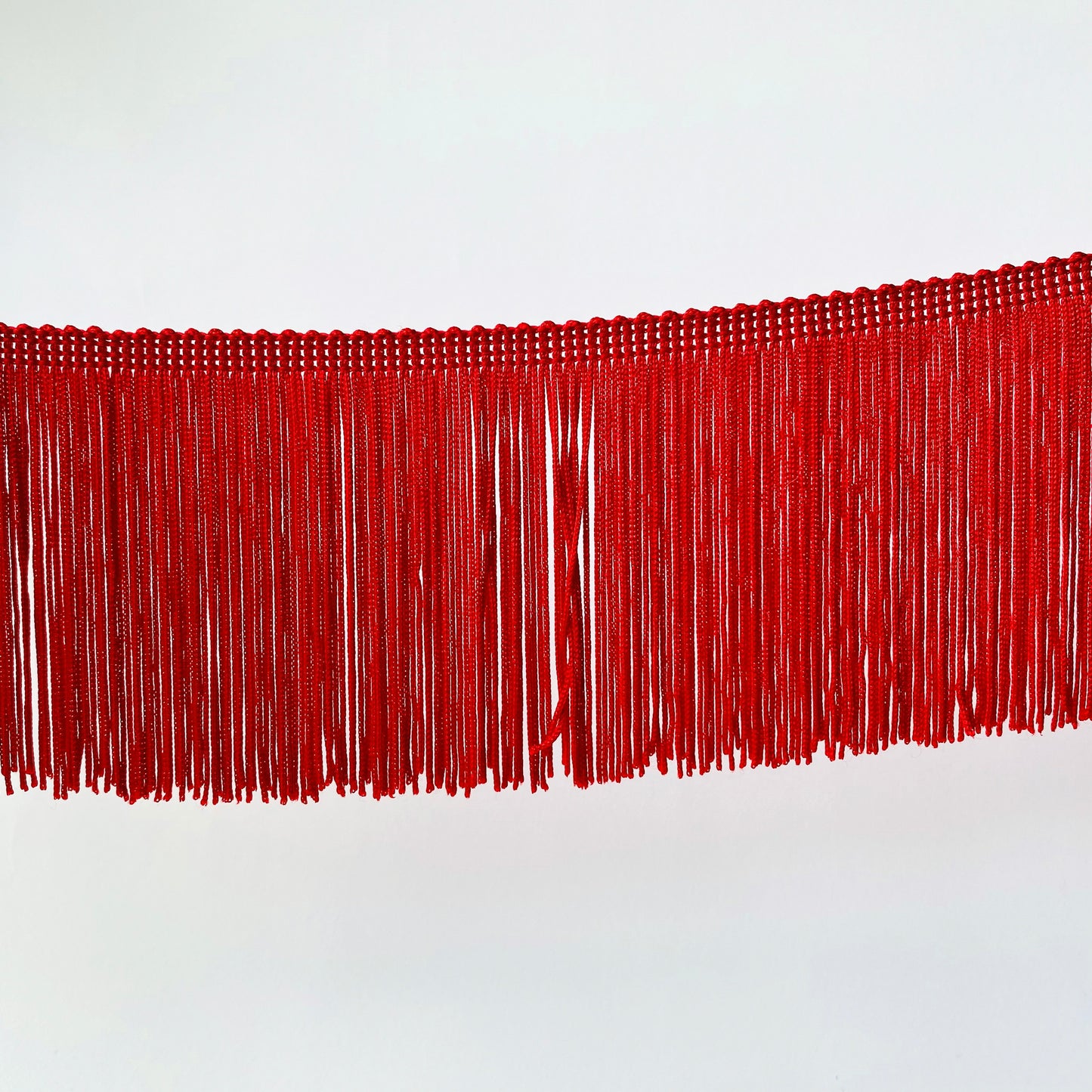 10cm Red Silky Soft Rayon Cut Fringe