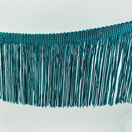 Flecos de corte de rayón suave y sedoso de color verde azulado de 10 cm