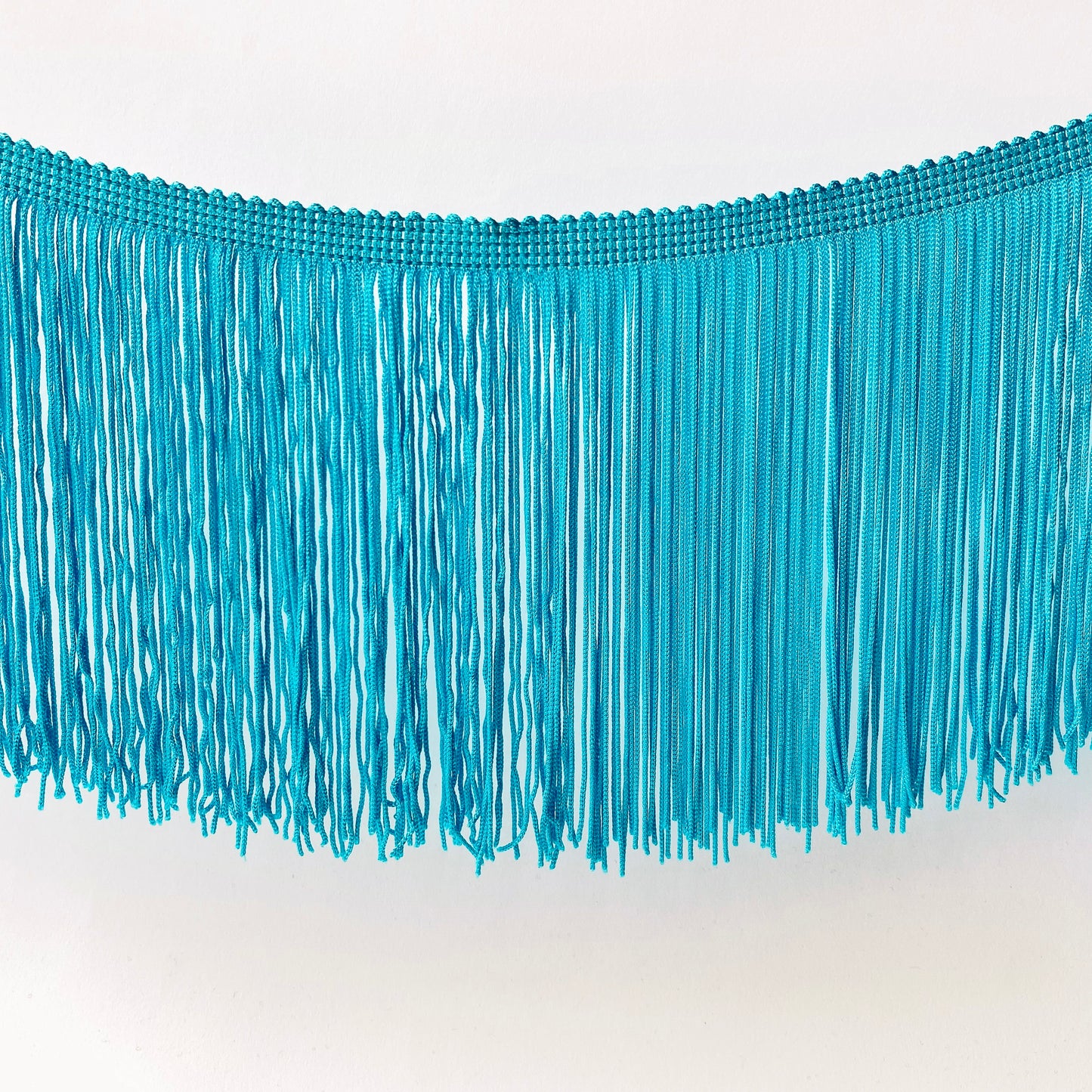 15cm Turquoise Silky Soft Rayon Cut Fringe