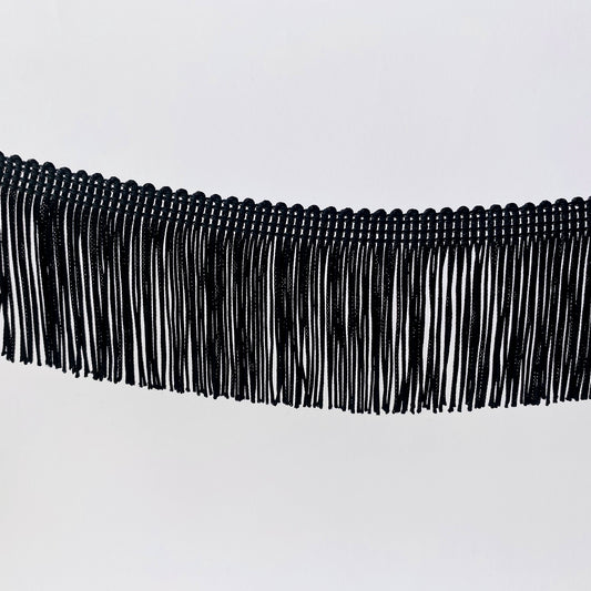 Flecos de corte de rayón suave y sedoso negro de 5 cm