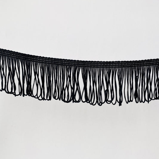 5cm Black Soft Loop Fringe