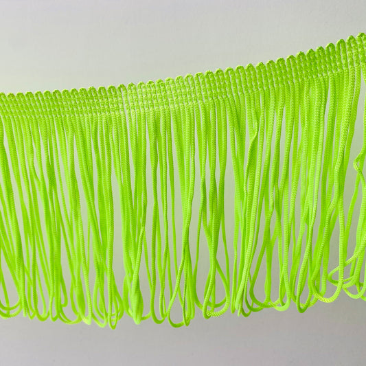 Frange à boucle douce vert fluo 10 cm