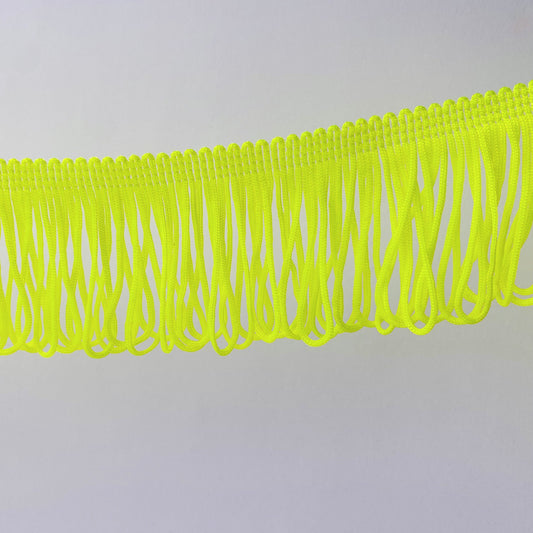 Frange à boucle douce jaune fluo de 5 cm