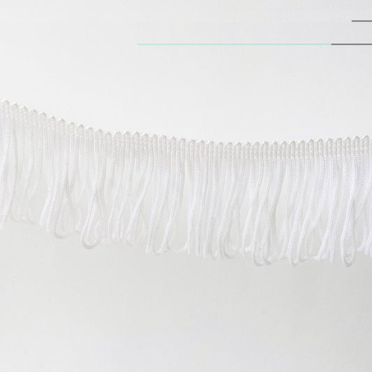 5cm White Soft Loop Fringe