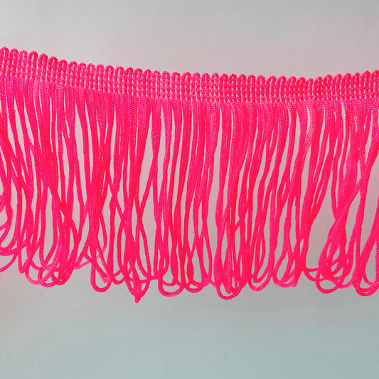 Frange à boucle douce rose fluo 10 cm