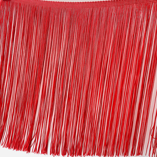 Frange coupée en rayonne douce et soyeuse rouge de 29 cm