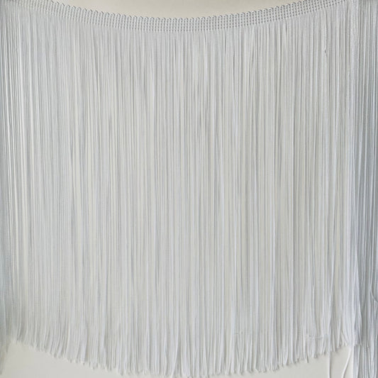 29cm White Silky Soft Rayon Cut Fringe