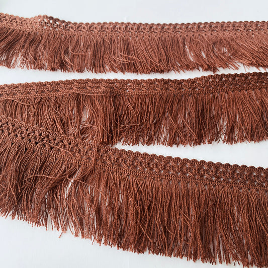 7cm Brown Braided Brush Fringe