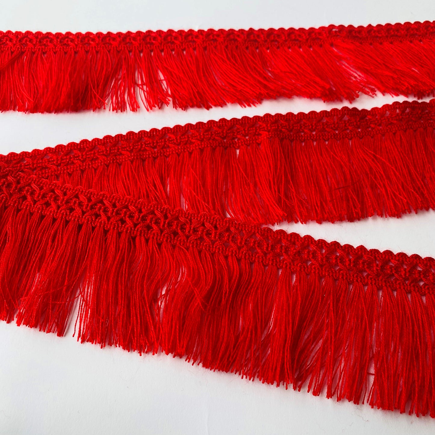 7cm Red Braided Brush Fringe