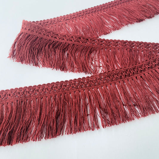 7cm Wine Braided Brush Fringe