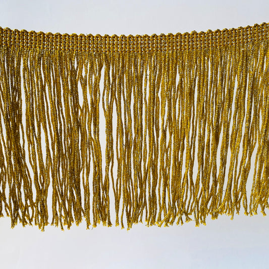 14cm Gold Glittery lurex Rayon Fringe