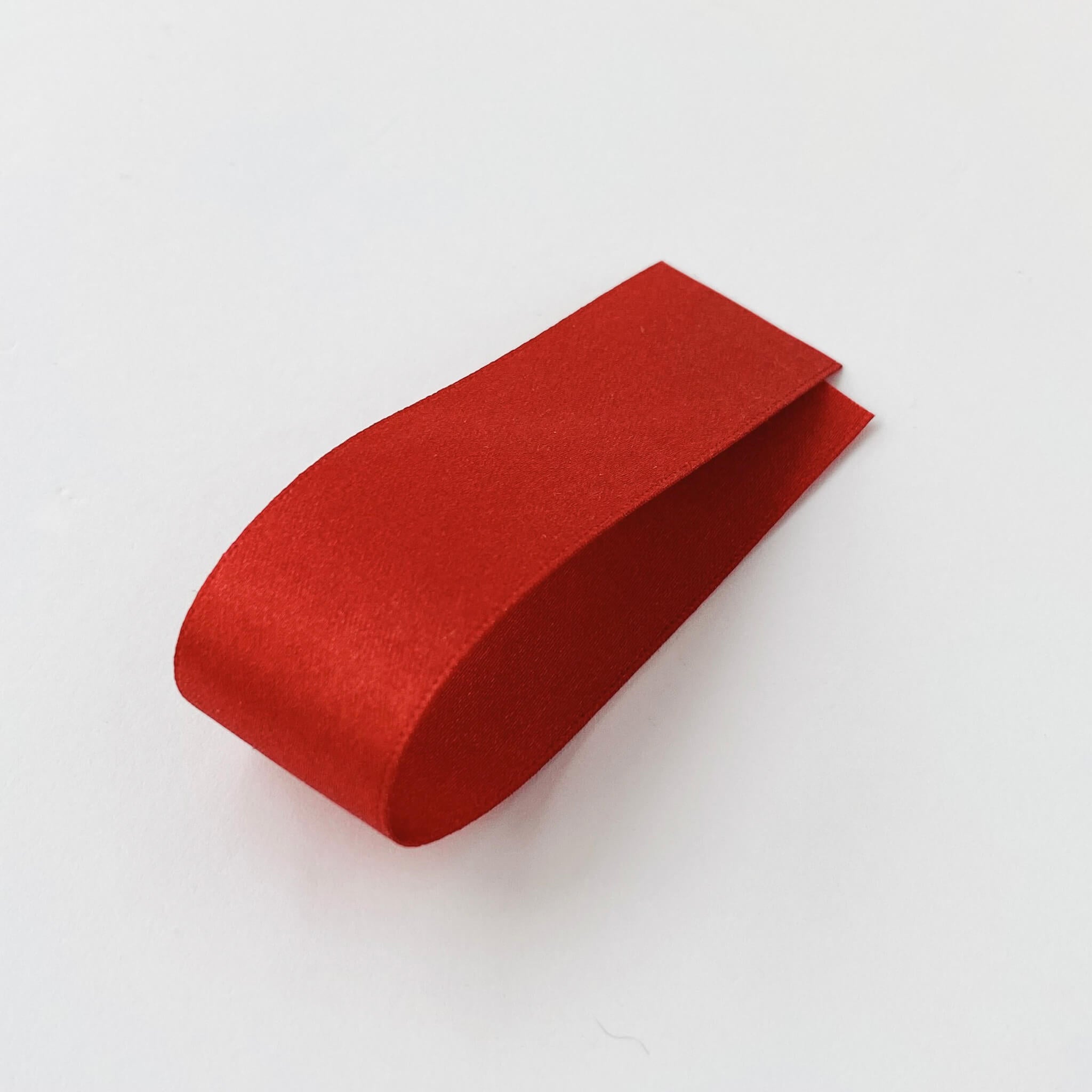 Re Satin Ribbon Vermillion Red Satin Ribbon By Klein - 8 widths – Kleins Haberdashery