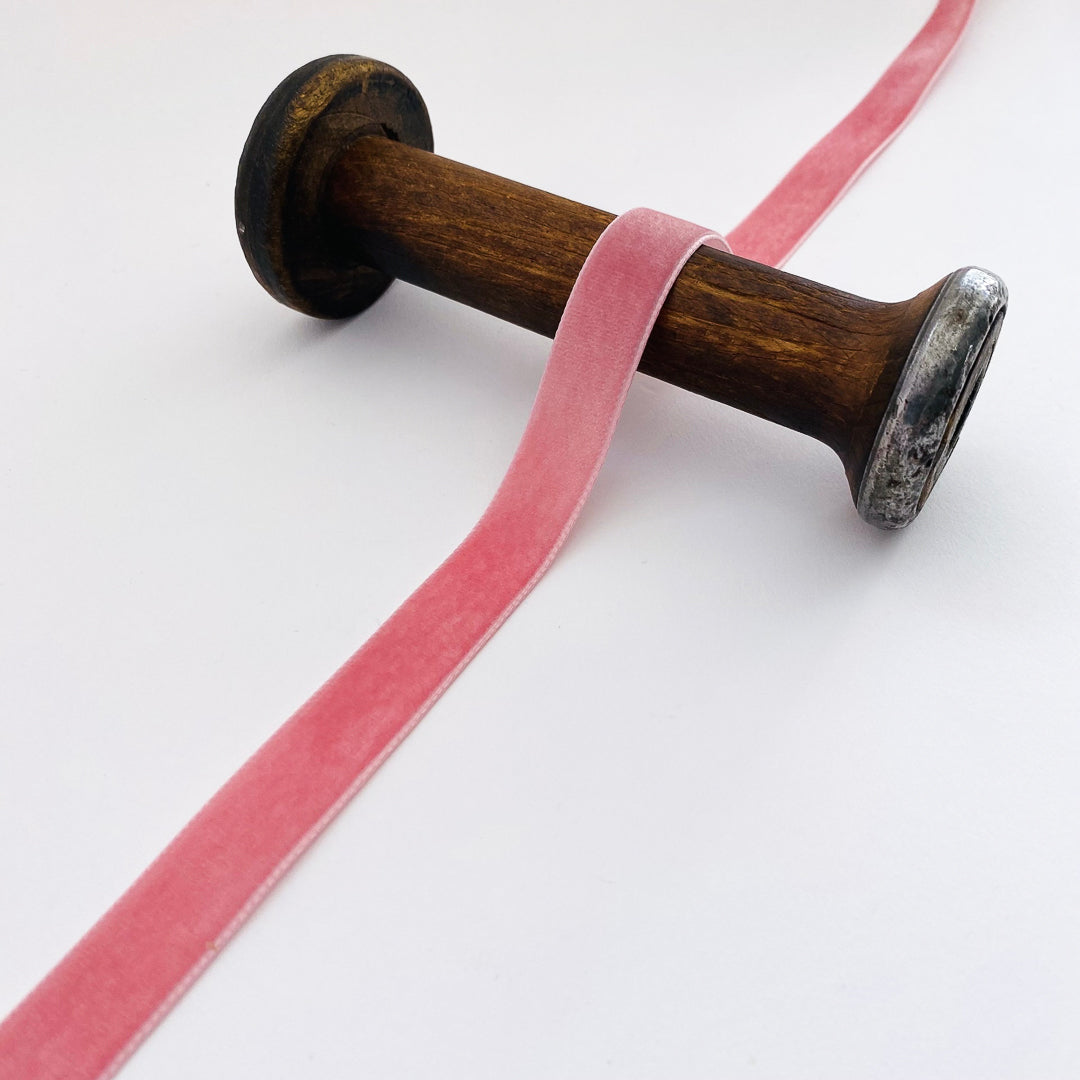 Rose pink velvet ribbon