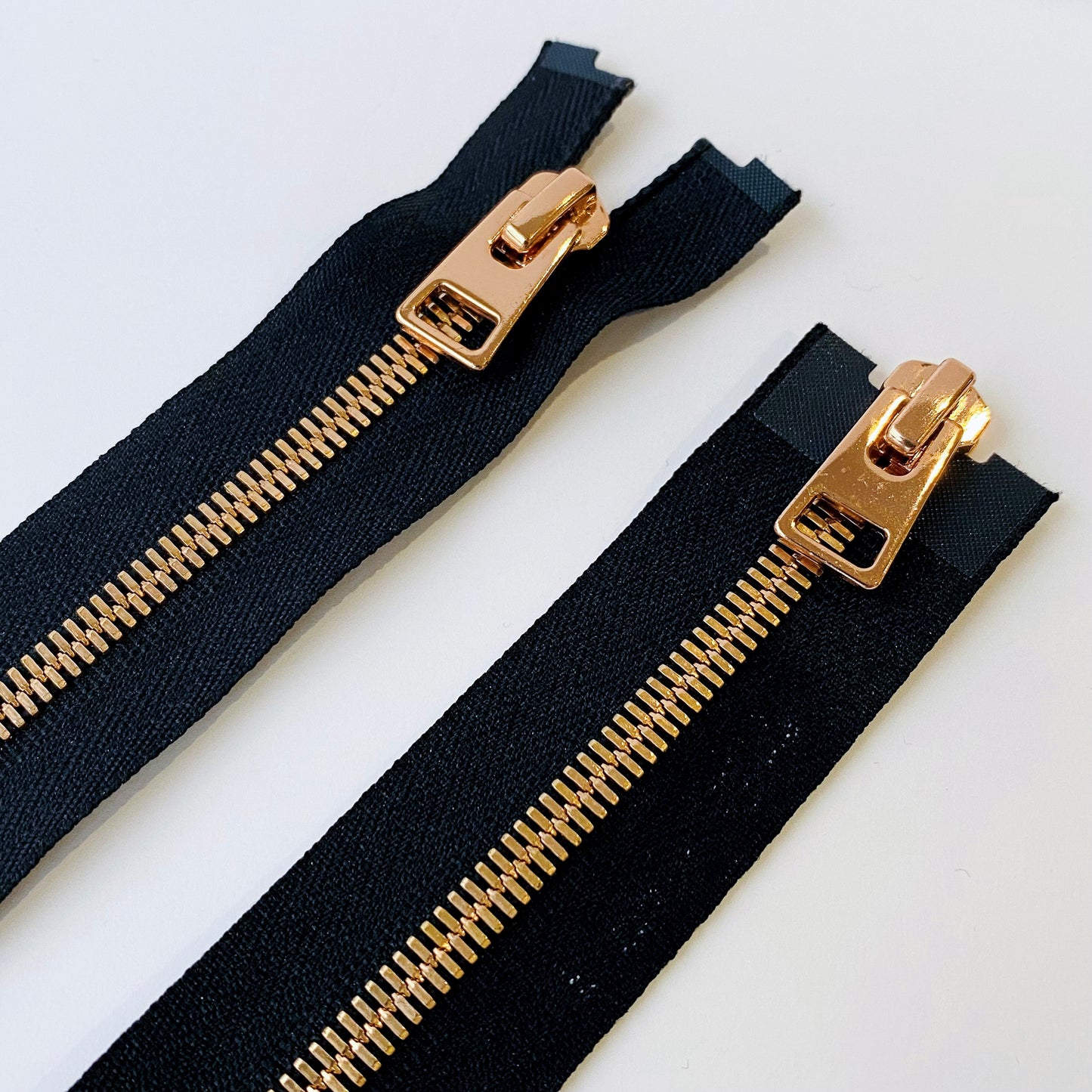 #5 Double Open End Rose Gold Black Zip by YKK’s EXCELLA®