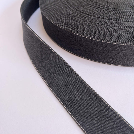 40mm recycled cotton webbing in dark grey