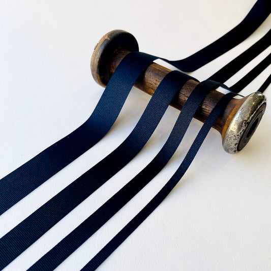 Dark Navy Grosgrain Ribbon - 5 widths