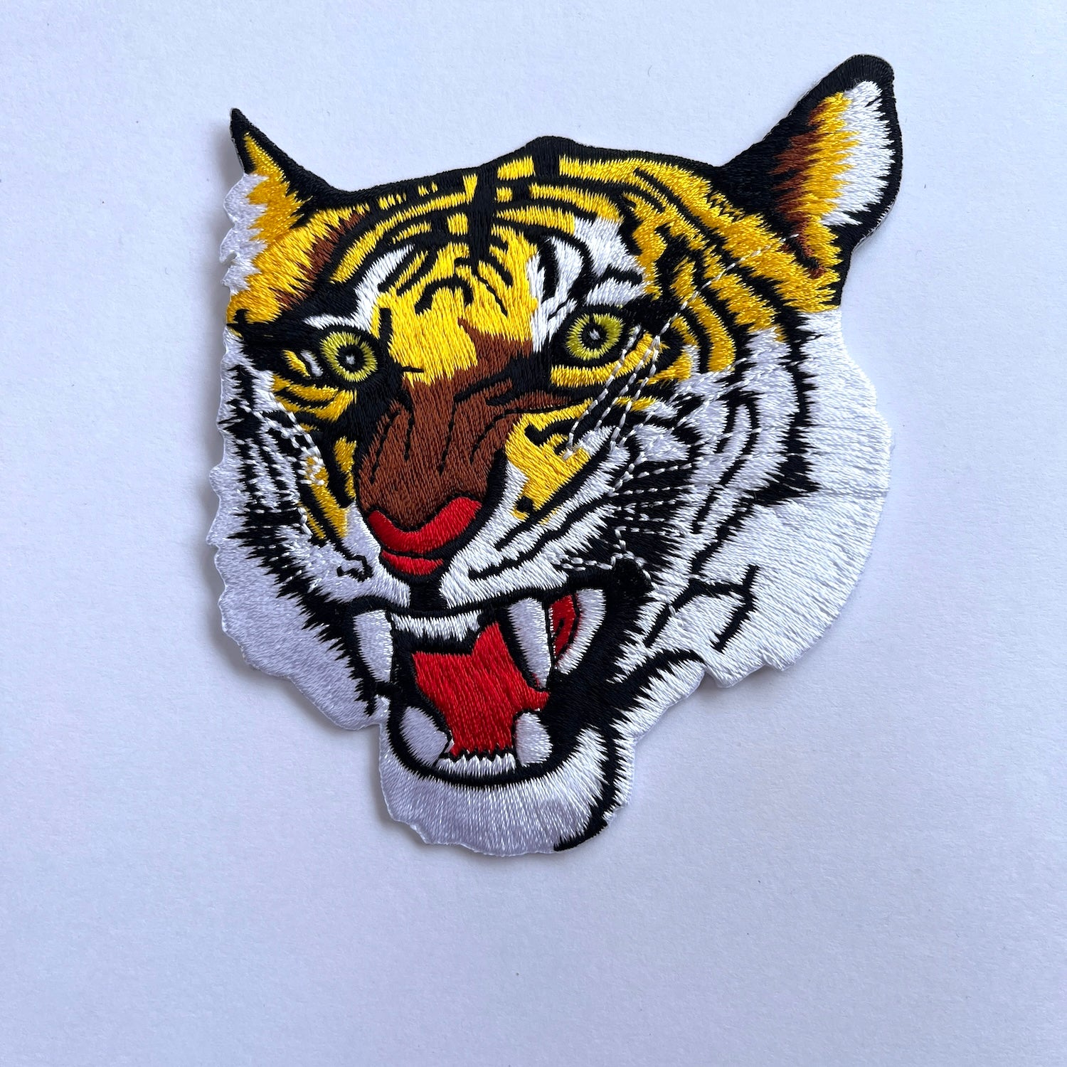 Large Embroidered Tiger Patch, roaring bengal tiger