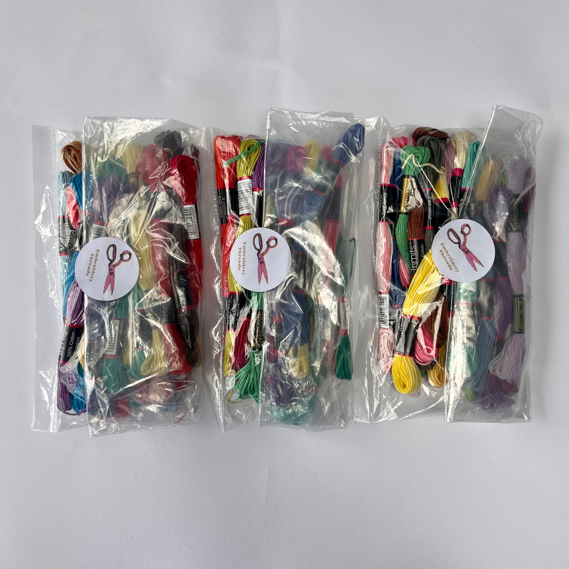 Embroidery Thread Pack - pack  of 10 or 30 skeins - Kleins Haberdashery