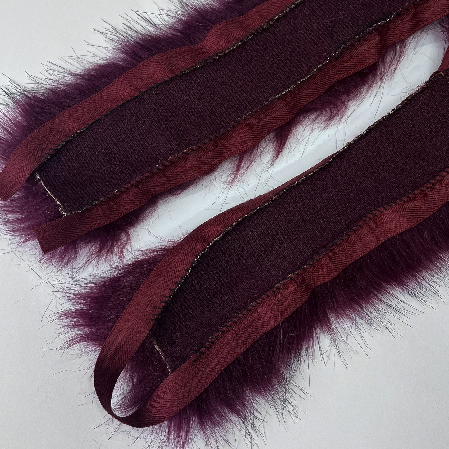 Faux Fur Trim - Burgundy