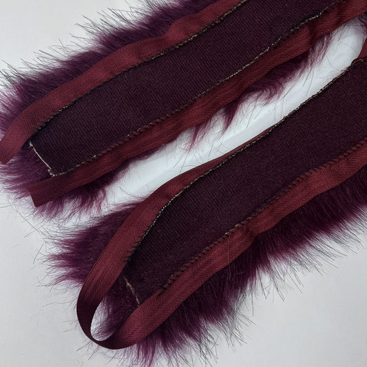 Faux Fur Trim - Burgundy
