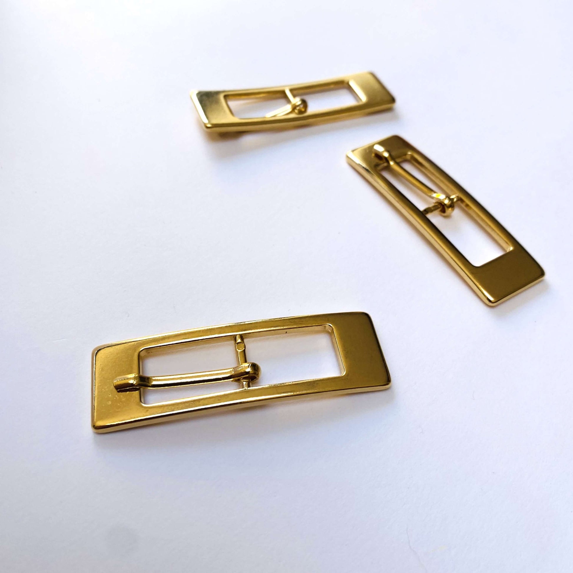 Gold Rectangle Prong Buckle - 55mm