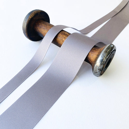 Grey Grosgrain Ribbon - 5 widths