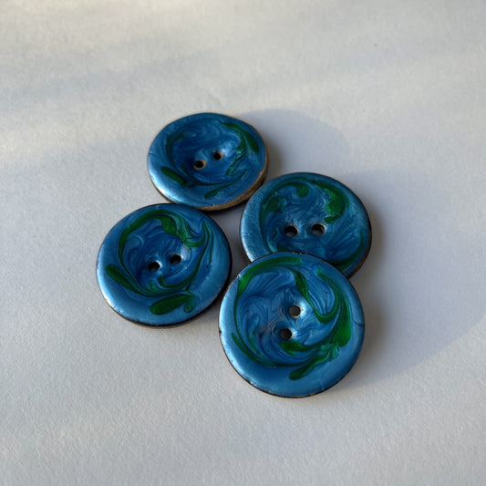 Botones decorativos grandes de cáscara de coco - 30mm