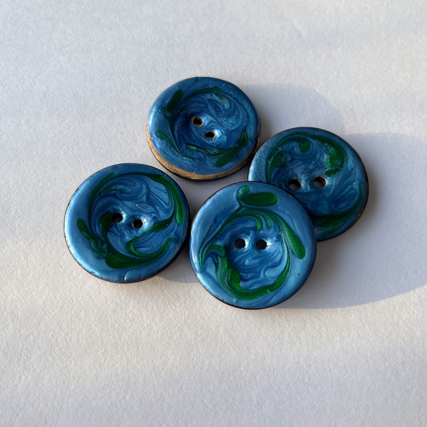 Botones decorativos grandes de cáscara de coco - 30mm