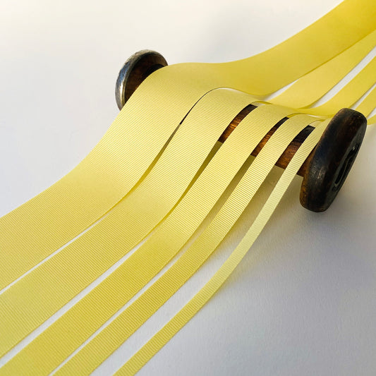 Lemon Grosgrain Ribbon - 5 widths