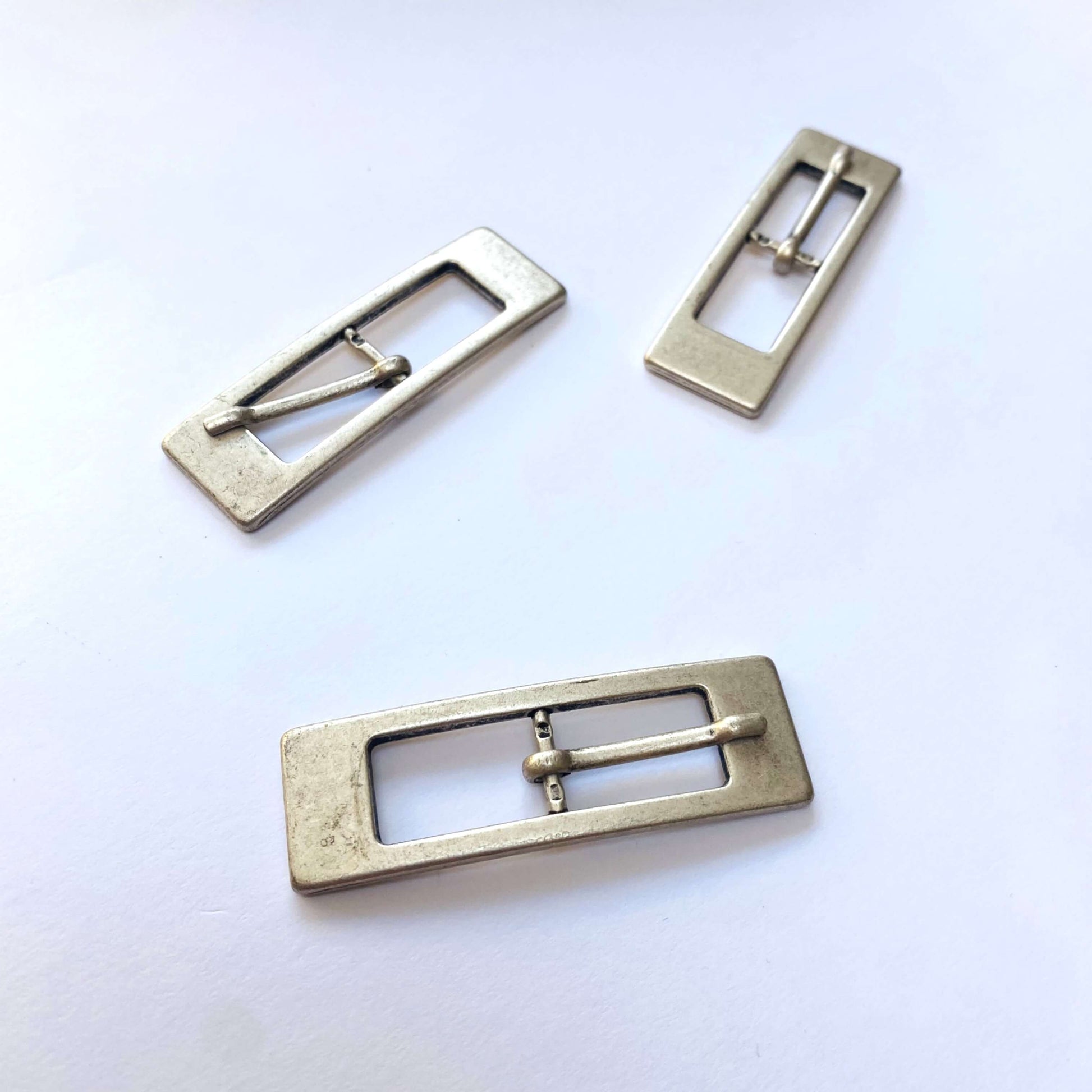 Matt Silver Rectangle Prong Buckle - 55mm