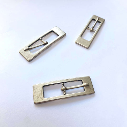 Matt Silver Rectangle Prong Buckle - 55mm