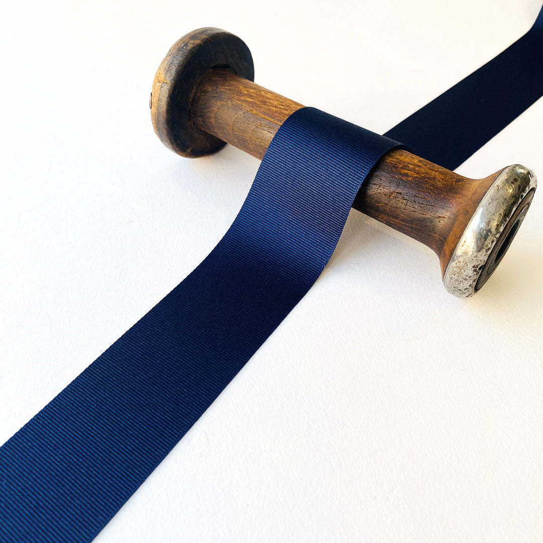 Navy Grosgrain Ribbon - 5 widths