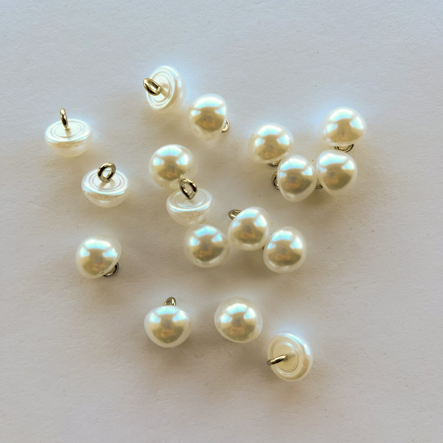 Pearl flat back dome bridal buttons - bridal white - Kleins Haberdashery