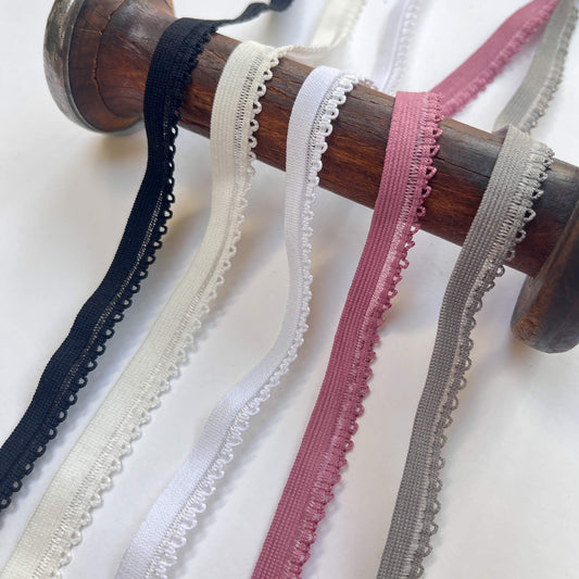 Oeko Tex Soft Stretch 10mm Picot lace edging By klein - Kleins Haberdashery