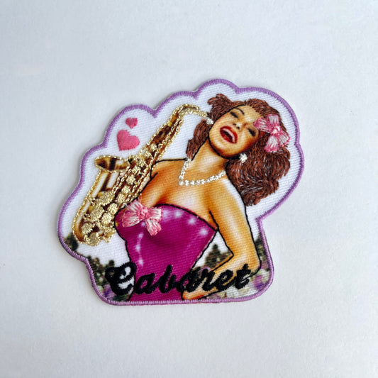 Pin-up bombshell girl embroidered patch - Cabaret