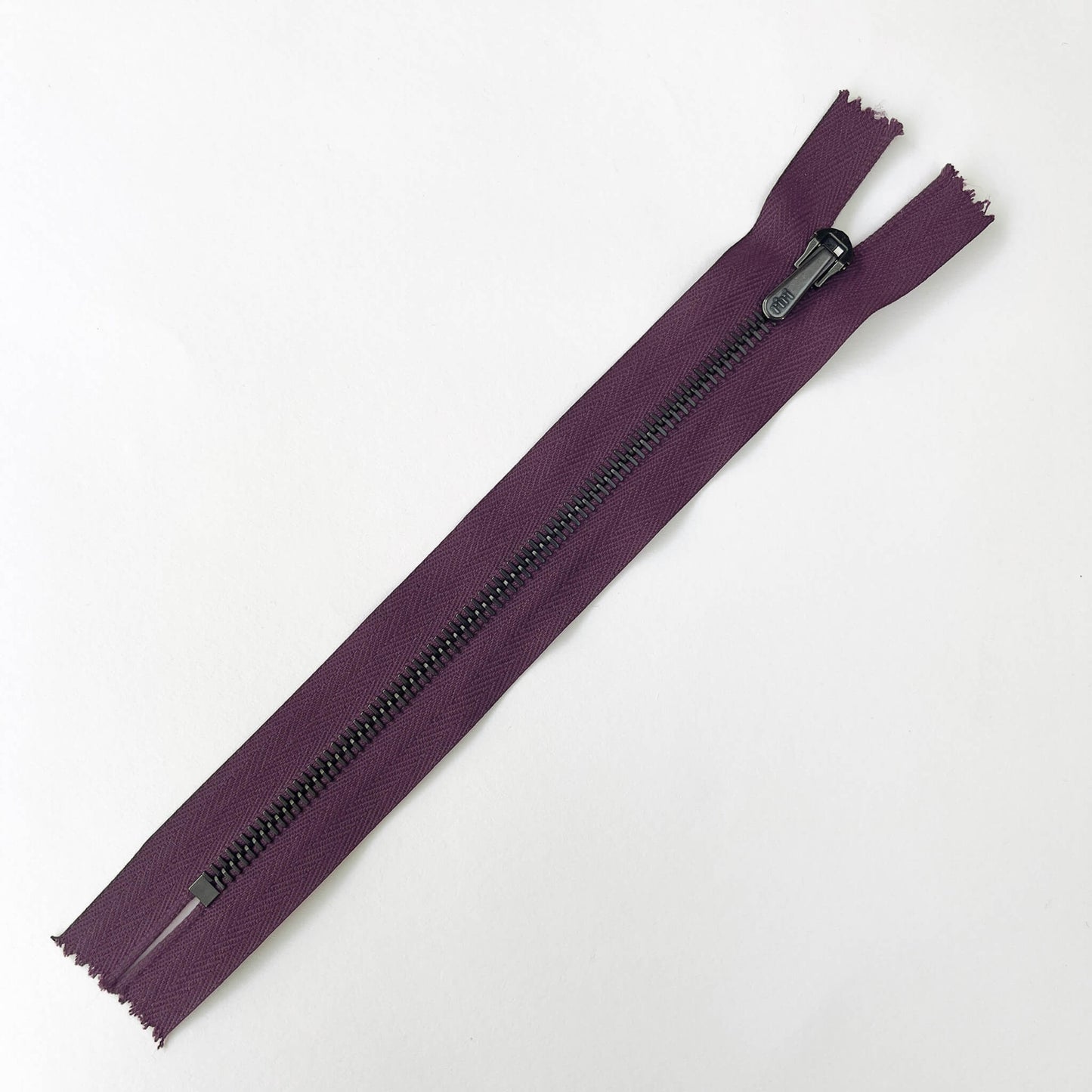 purple  RiRi #6 Metal Zip - 20cm in length by RiRi with matt gunmetal  teeth and locking teardrop puller - Kleins Haberdashery