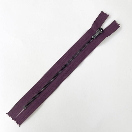 purple  RiRi #6 Metal Zip - 20cm in length by RiRi with matt gunmetal  teeth and locking teardrop puller - Kleins Haberdashery