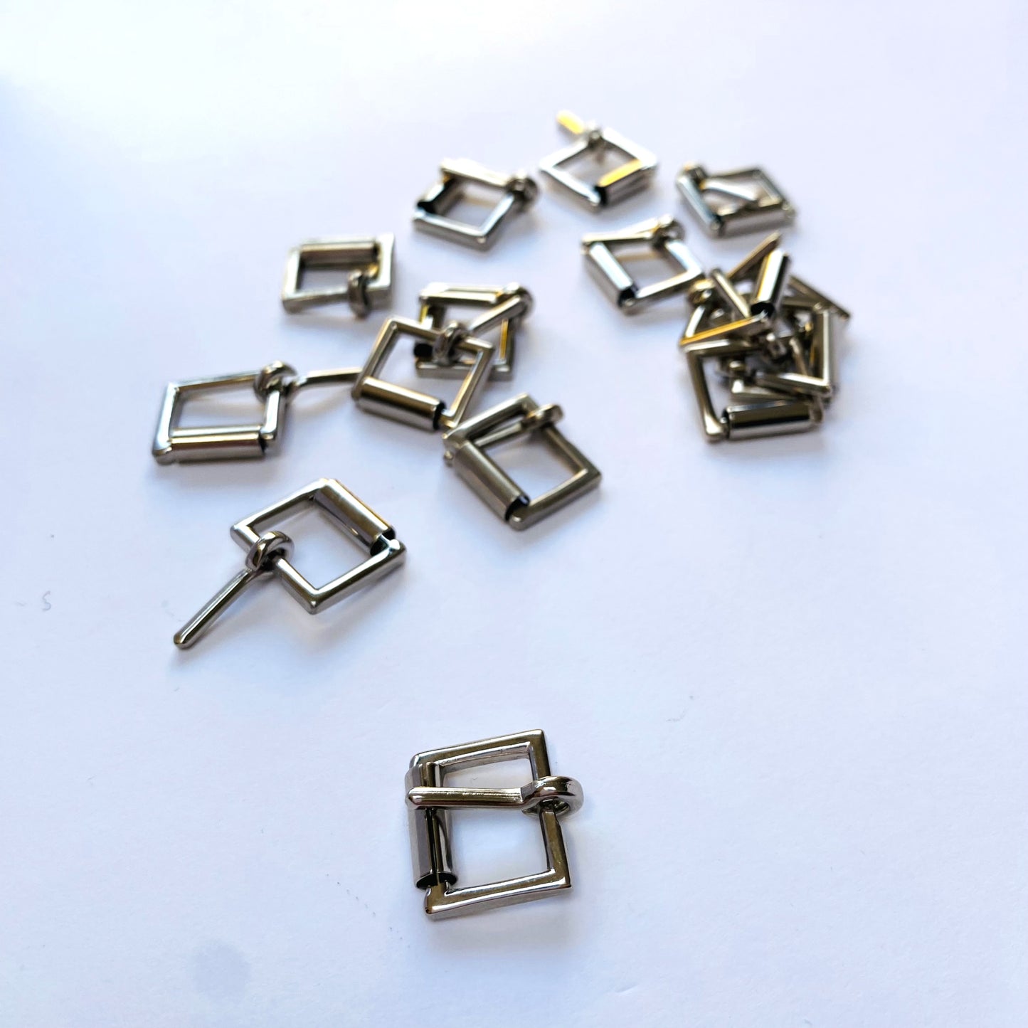 Silver rectangle Roller Buckle - 12mm