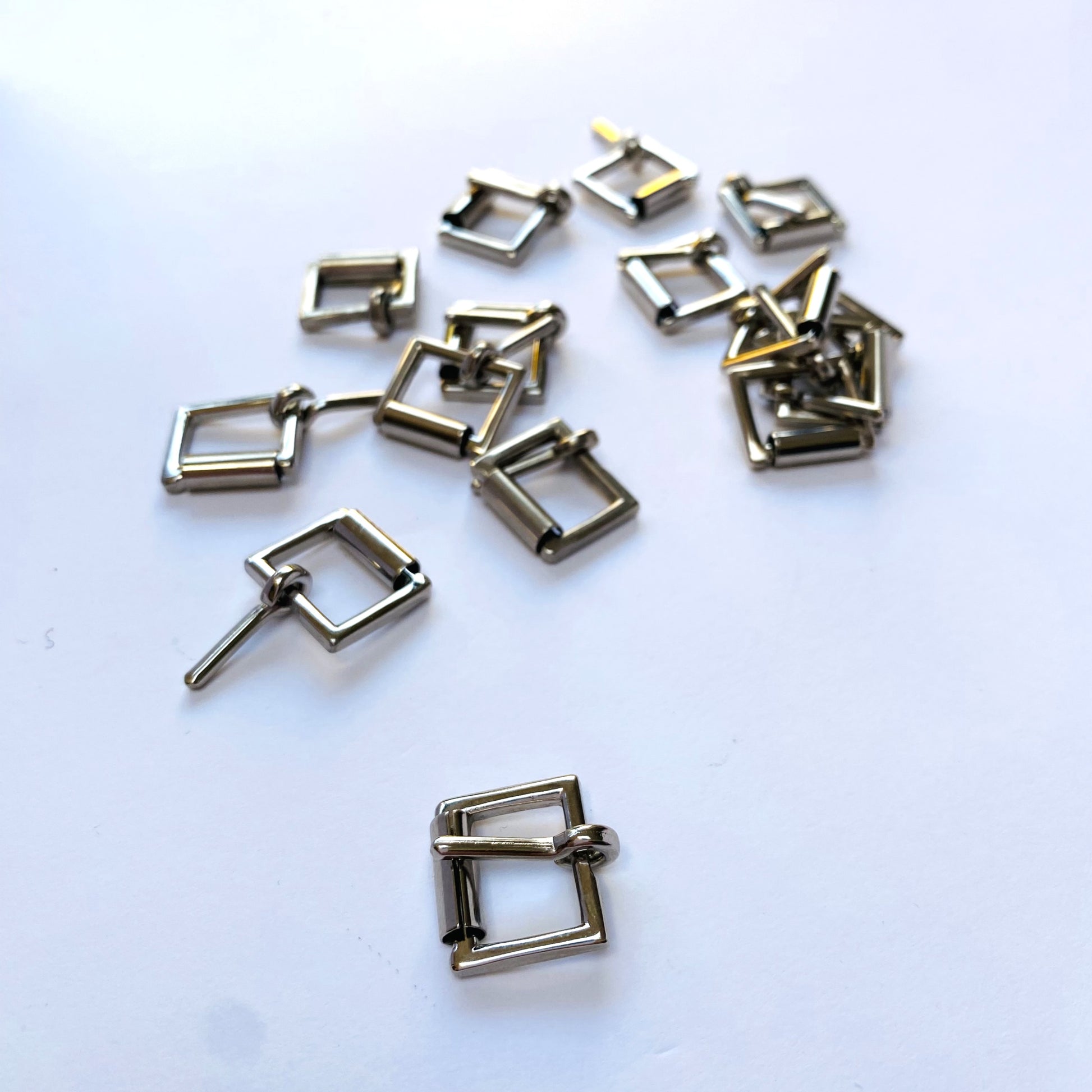 Silver rectangle Roller Buckle - 12mm