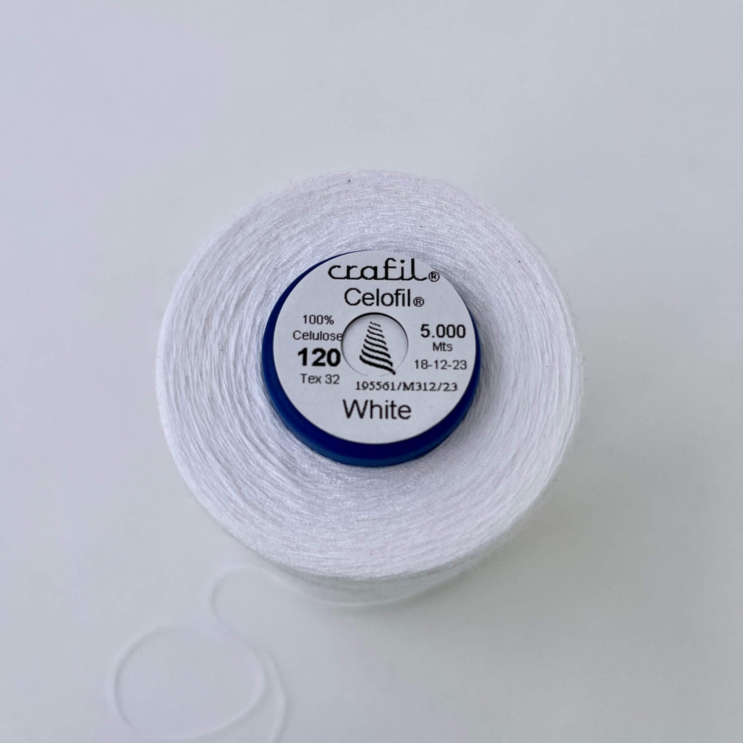 Fine Celofil Biodegradable Sewing Thread -  WHITE 5000m cone