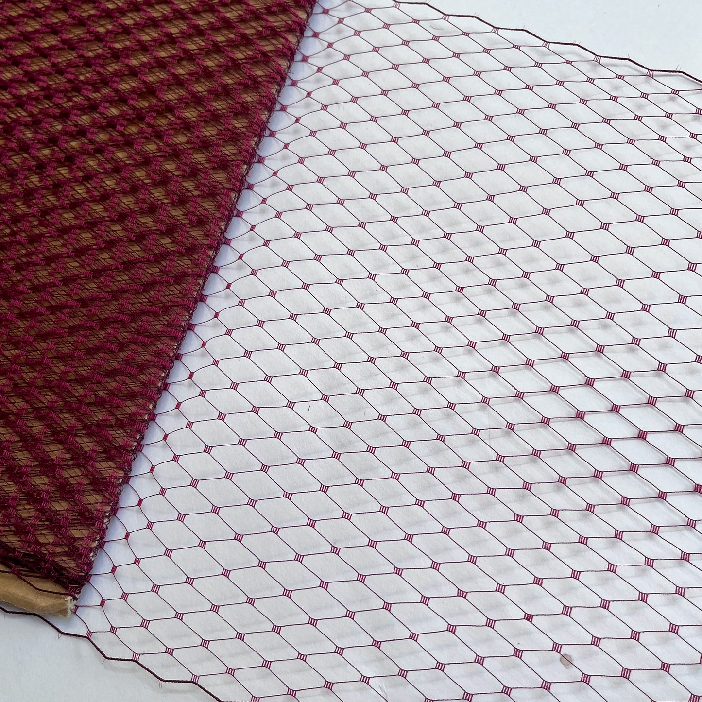 Birdcage Hat Veiling - Wine