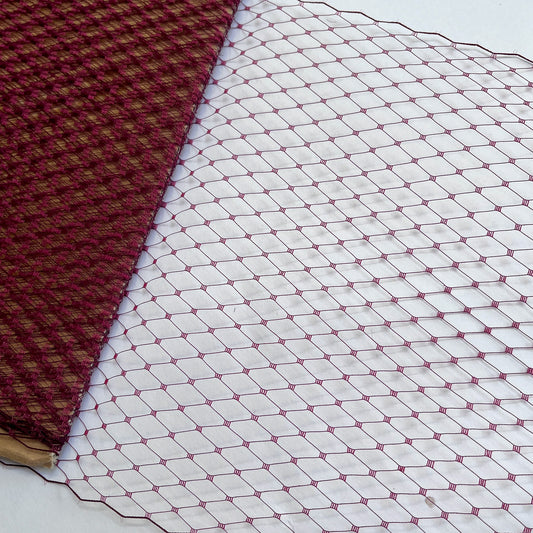 Birdcage Hat Veiling - Wine
