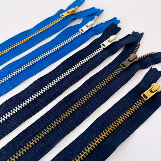 #4.5 Jeans Weight Closed End Zip by YKK - 20cm in blue and navy- Kleins Haberdashery