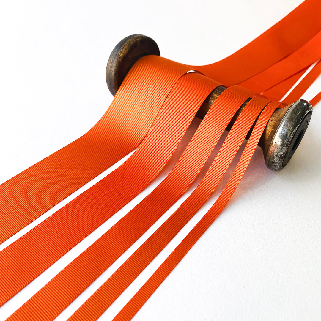 Odden Ribbon Orange Grosgrain Ribbon - 5 widths – Kleins Haberdashery