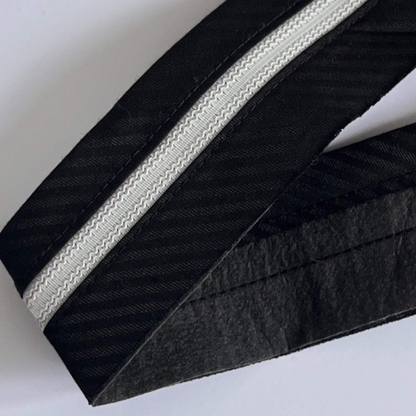 rubberised waistband lining in black  for mens trousers, tailoring supply