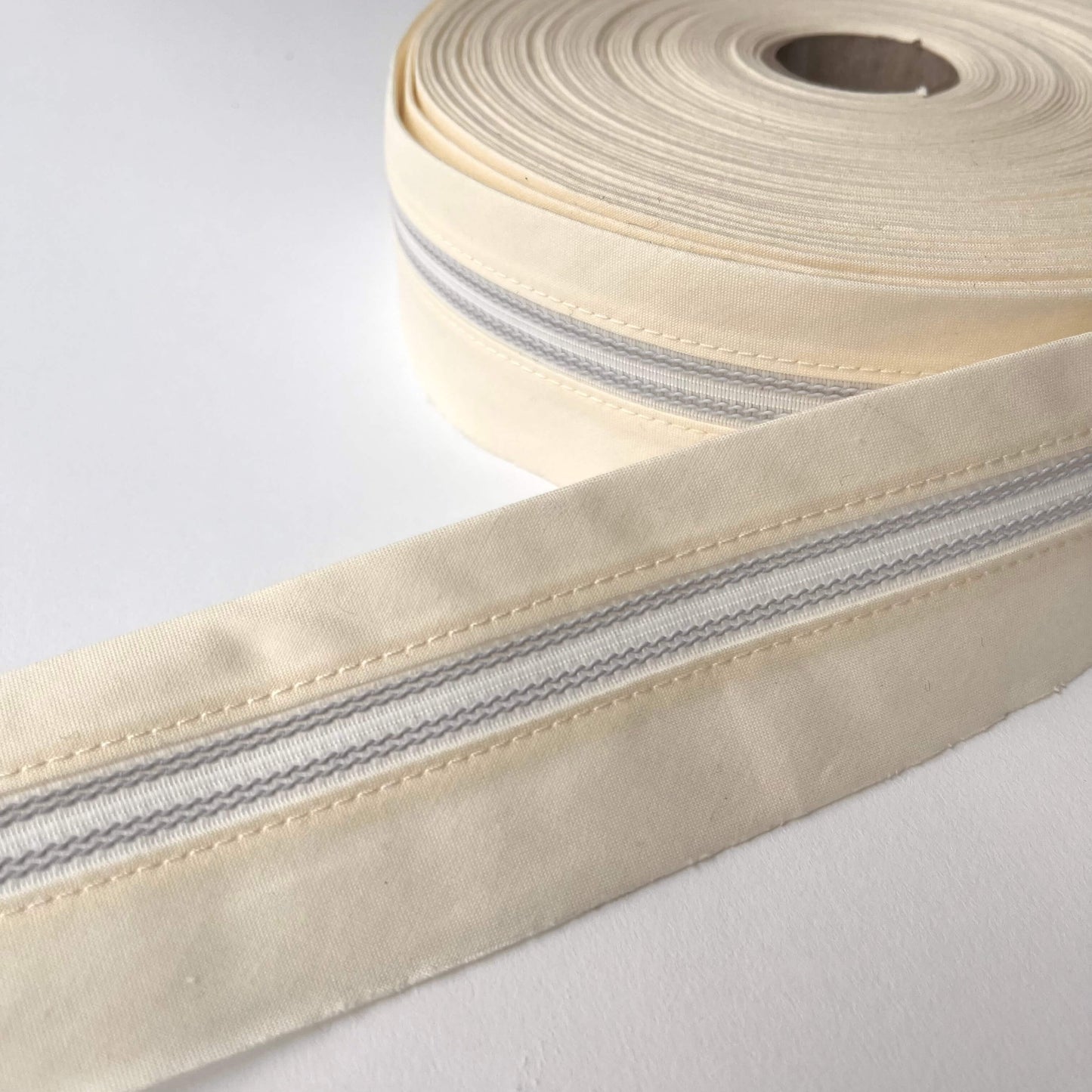 rubberised waistband lining in cream  for mens trousers, tailoring supply