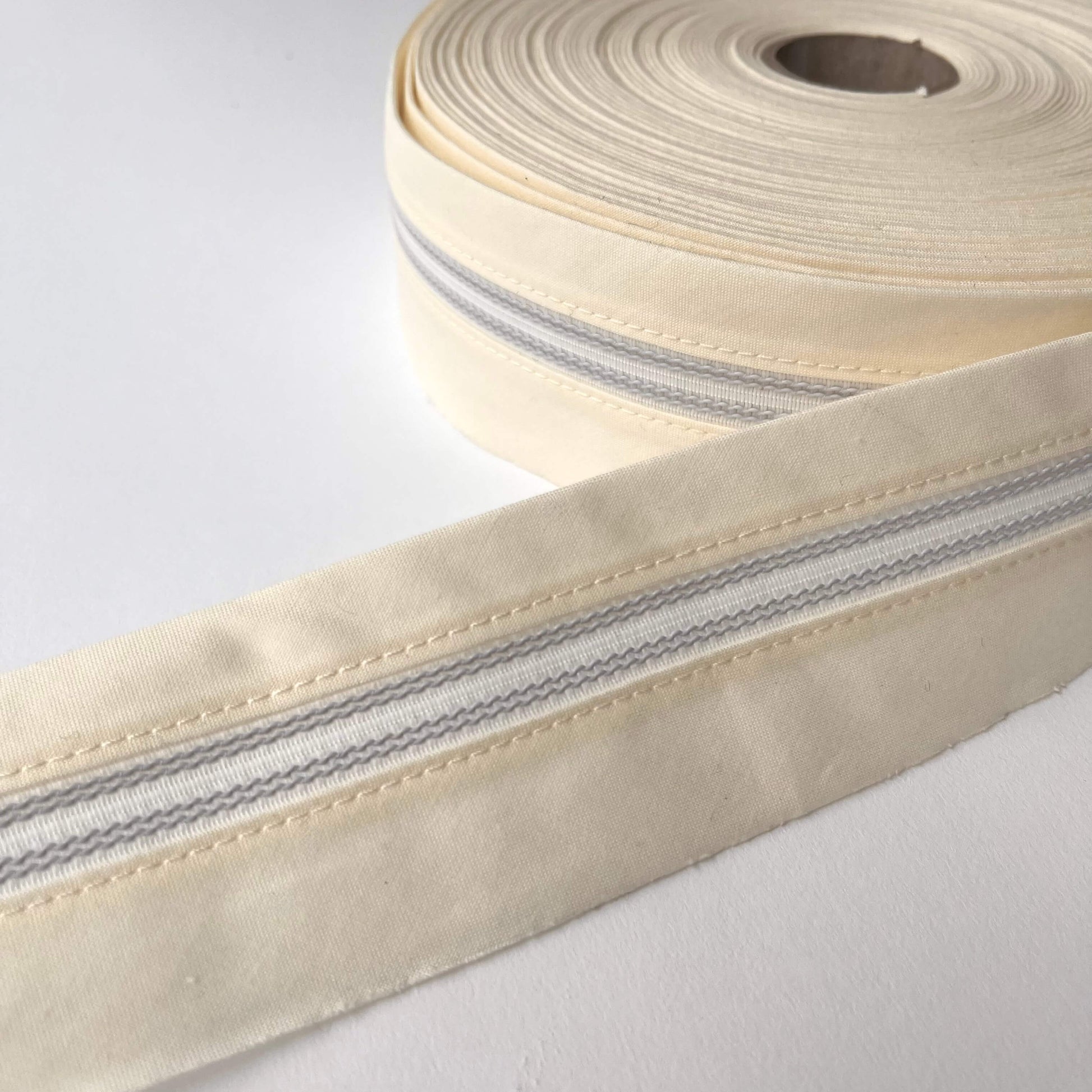 rubberised waistband lining in cream  for mens trousers, tailoring supply