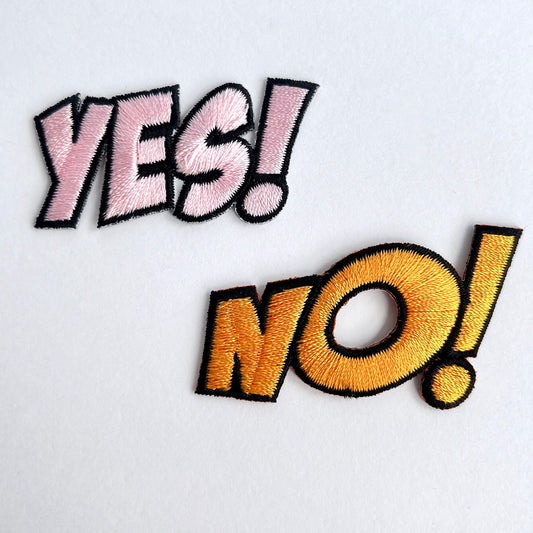 Yes! No! Embroidered Patch Set